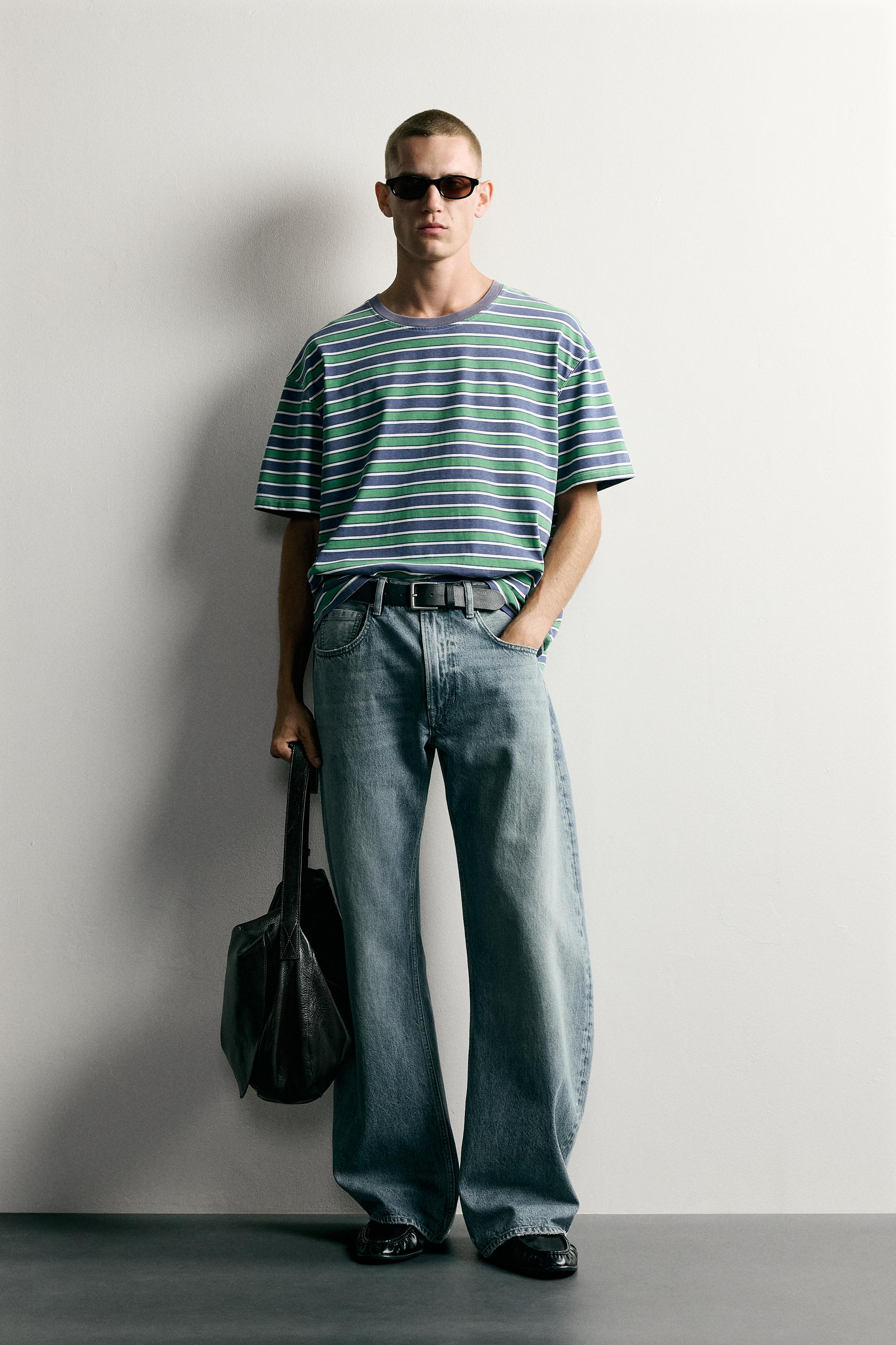 CROPPED FIT STRIPED T-SHIRT